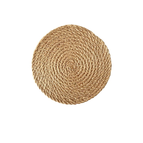 Round Woven Placemats, Boho Hand-Woven Rattan Natural Water Hyacinth Placemats, Farmhouse Weave Chargers, Heat Resistant Rustic Braided Wicker for Dining Table, Kitchen, Wedding, Home