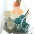 thumbnail image 2 of Creative Multifonction Hexagone Pinceau Vase Pinceau Porte Stylo Papeterie Stylo de Stockage Conteneur(), 2 of 5