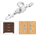 thumbnail image 3 of Perillas de cajón de cristal, 4 piezas de manijas de gabinete con forma de diamante, perillas de puerta de cristal transparente, perilla de cajón de gabinete, manija de armario, para gabinete, cajón,, 3 of 5