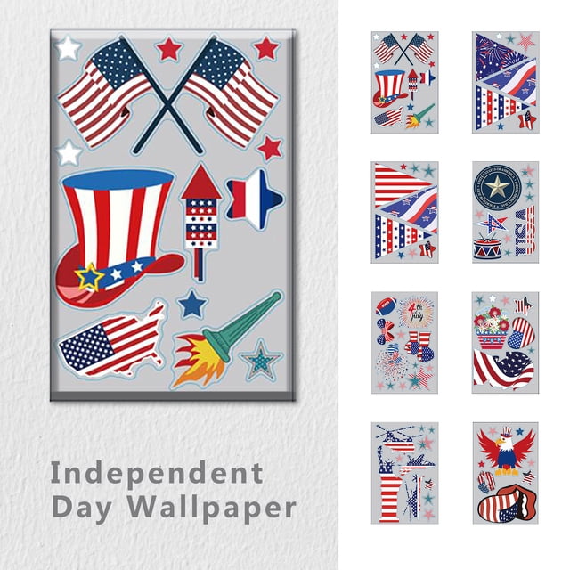 Agiferg American Lndependence Day Stickers Static Window Stickers Creative Stickers