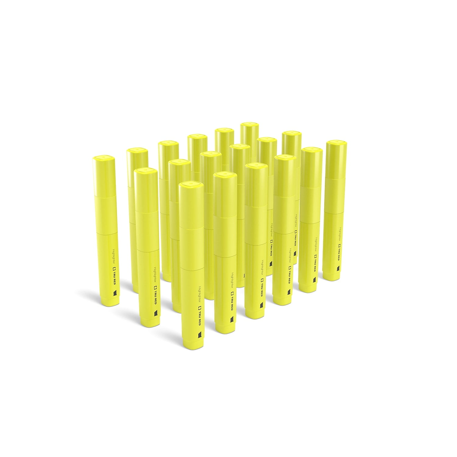 TRU RED Tank Highlighter with Grip Chisel Tip Yellow 36/Pack TR54581