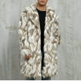 thumbnail image 5 of YueHuiYing Men's Faux Fur Coat Winter Long Faux Mink Coat Fluffy Thick Trench Coat Turn Down Collar for Men, 5 of 9