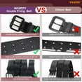 thumbnail image 5 of WHIPPY Leather Belt for Men, Mens Double Prong Casual Leather Belts for Jeans, 5 of 7