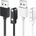 thumbnail image 1 of xixishop for 2 Pack Bark Watch Charger, Bark Smart Watch Charger Magnetic USB Charging Cable Durable Portable (Black+White), 1 of 1