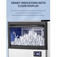 thumbnail image 4 of Commercial Ice Maker Machine, 130lbs/24H, 30 Lbs Ice Storage Bin, Fast Making Ice in 5-15 Mins, Auto-Clean, Timer Function, Freestanding or Undercounter for Restaurant,Coffee Shop, Food Truck and Bar, 4 of 7