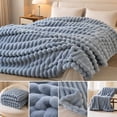 thumbnail image 5 of Throw Blanket Ribbed Striped Plush 47x83 Inches Washable for Couch Sofa Bed, 5 of 7