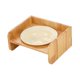 thumbnail image 3 of Cuenco de cerámica para gatos, comedero para mascotas, estante de madera, dispensador de agua, recipiente para refrigerios Beige, 3 of 9