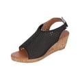 thumbnail image 2 of Verano señoras mujeres zapatos de suela gruesa ahuecado boca de pez sandalias de tacones de cuña casuales Wmkox8yii sa4408, 2 of 4