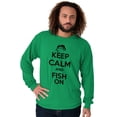 thumbnail image 3 of Keep Calm Fish On Fishing Enthusiast Men's Long Sleeve Tee T Shirt Brisco Brands S, 3 of 6