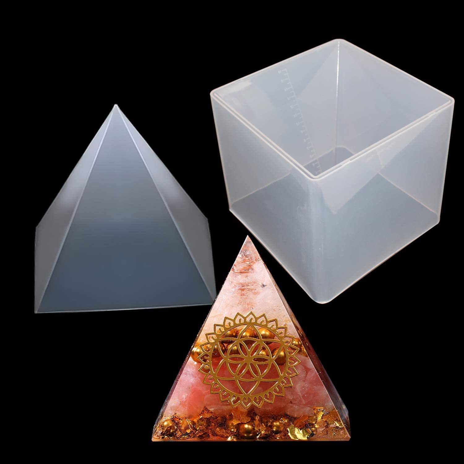 Large Pyramid Jewelry Mold Silicone Dried Flower Decor Resin DIY Craft Mould New 
