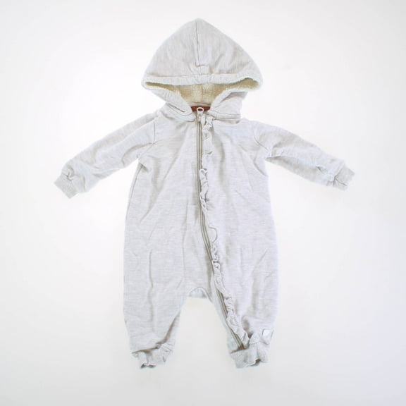 Pre-Owned 7 for all Mankind Girls Gray Hoodie Jumpsuit Long Sleeve Outfit size: 3-6 Months (Good)