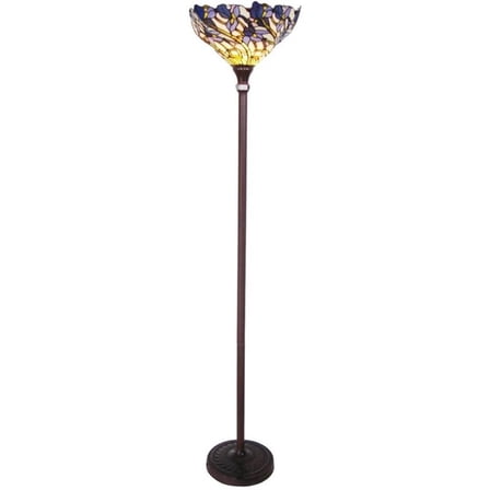 Pemberly Row 1 Light Torchiere Floor Lamp 17" Shade