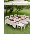 thumbnail image 3 of Outdoor Tablecloth with Umbrella Hole and Zipper, Christmas Tree Rectangle Table Cloth 54x80 Inch Waterproof Tablecloth, Xmas Red Buffalo Plaid Snowflakes Vintage Picnic Table Cover for Patio Camping, 3 of 7