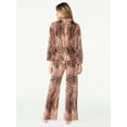thumbnail image 2 of Sofia Intimates Women's Notch Collar Pants Pajama Set, 2-Piece, Sizes XS-3X, 2 of 5