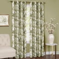 thumbnail image 2 of Collections Etc Tranquil Trees Grommet Top Insulated Room Darkening Thermal Black Out Window Curtain Panel, Green, 50" X 84", 2 of 3