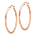 thumbnail image 2 of 14k Rose Gold Hoop Earrings for Women, Lightweight Tapered Design with High Polish Finish, Modern Minimalist Style for Everyday Wear or Special Occasions, 2 of 6