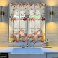 thumbnail image 2 of Fall Kitchen Curtains 3 Piece Set Pumpkin Maple Leaves Curtains Valance & Tiers for Kitchen Home Indoor Cafe 36 Inch Short Window Curtain Over Sink Window Farmhouse Thanksgiving Decor, 2 of 6