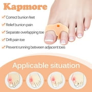 Peaoy 6Pcs Toe Separators with 2 Loops Silicone Bunion Corrector Big Toe Spacer for Crooked and Overlap Toe (Beige)