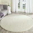 thumbnail image 2 of SAFAVIEH Laguna Neven Plush Solid Shag Area Rug, Ivory, 5'3" x 5'3" Round, 2 of 5