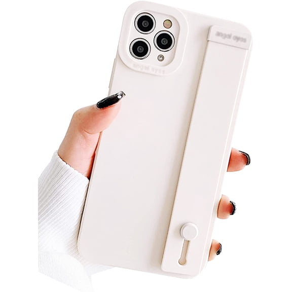 Stand Holder Case Compatible with iPhone XR, Foldable Kickstand Design, Soft Silicone Protective Case with Hand Holder (White, iPhone XR)