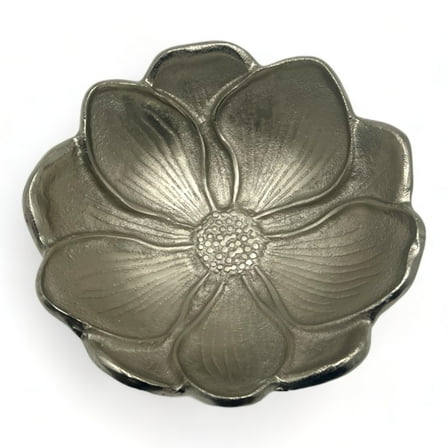 Nickel Decorative Aluminum Metal Lotus Flower Bowl Home Decor 11 in x 11 in x 3.5 in, by 90210 Kitchen and Bath