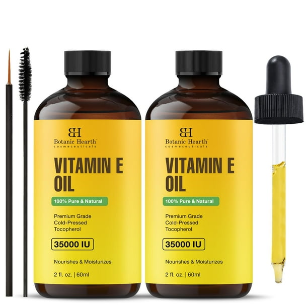 Aceite de vitamina E Botanic Hearth 100% puro, 35 ml, para cabello y piel