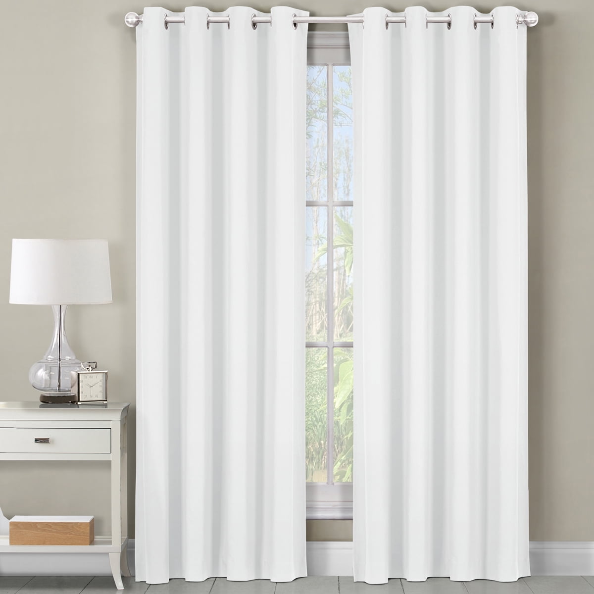 Luxor Heavyweight 100 Cotton Solid RoomDarkening Curtains with Grommets, Single Panel (54x96