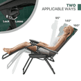 thumbnail image 3 of Magshion Zero Gravity Lounge Chairs Set of 2, Adjustable Recliners with Side Tray & Headrest, Folding for Outdoor Patio Lawn Beach, Forest Green, 3 of 11