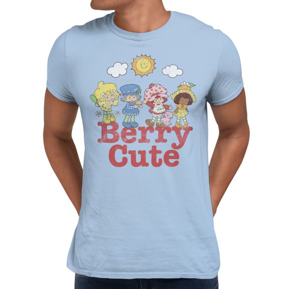 Strawberry Shortcake & Friends Berry Cute Vintage Men's T Shirt (Light Blue, S-XXXL)