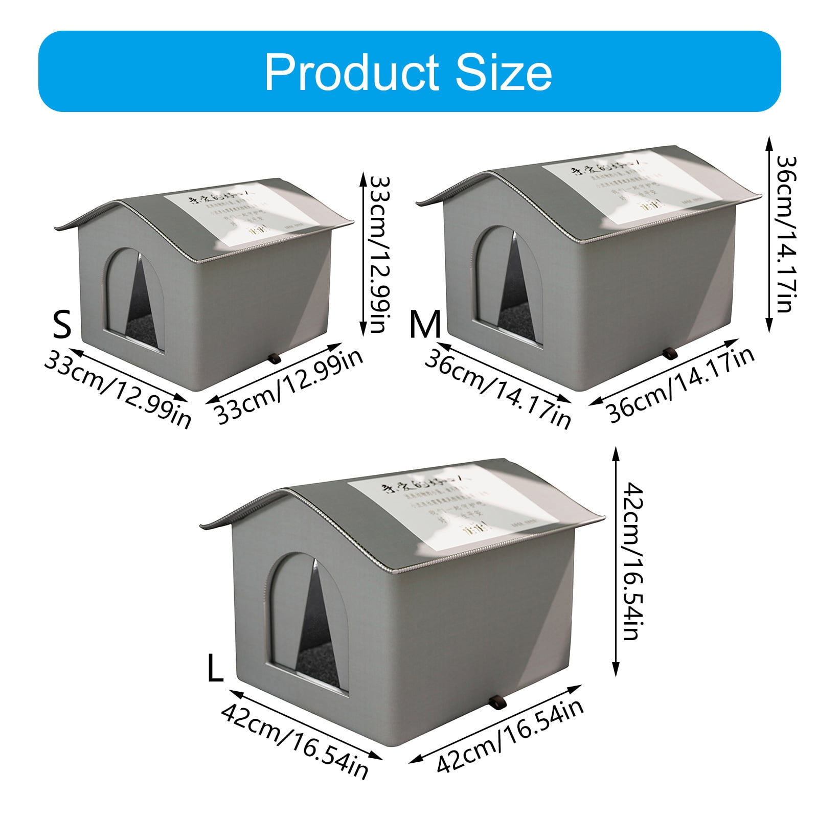 Warmth Cats House Waterproof and Cold Prevent Nest for Strays Cats Great for Outdoor Garden Yard Patios Use Shelter Supply