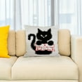 thumbnail image 2 of 3drose, Funny Black Fuzzy Cat Today Is Not Mess Wif Me Day, 16x16 inch Pillow Case, 2 of 5