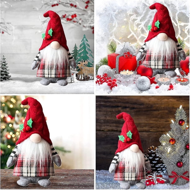 Muñecos De Felpa Sin Rostro De Papá Noel Gnomo De Navidad, Figuras Hechas A  Mano Adornos De Gonk De Navidad, Decoraciones A Cuadros Enanos De Elfos De 