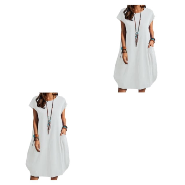 Vestido de mujer Sonducket Color sólido sin mangas suéter suelto Casual verano transpirable