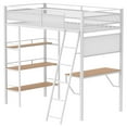thumbnail image 4 of Coaster Lit Mezzanine de Style Transitionnel en Acier à 3 Tablettes pour Poste de Travail Simple sur Campus, Blanc, 4 of 8