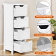 thumbnail image 4 of SuperDeal 4-Drawer Bathroom Storage Cabinet – Freestanding Wood Organizer Waterproof Small Side Cabinet for Home Living Room, White, 4 of 16