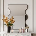 thumbnail image 2 of Wall Mirror 30x35 Inch Black Rectangular Mirror with 2 Wavy Sides Metal Framed Mirror Vanity Mirror Dressing Mirror, for Bathroom, Living Room, Bedroom Wall Decor, 2 of 9