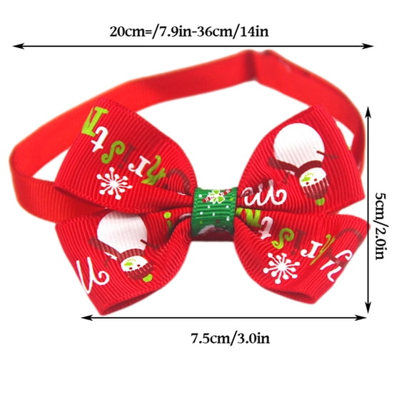 Christmas Small Pet Collar Tie 4 1 Adjustable Necktie Handmade Party Accessory Decoration Xmas Gift