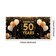 thumbnail image 3 of LUUFILx Golden 50th Anniversary Balloon Backdrop Banner Party Supplies Birthday Celebration Decorations Photography Props Years Background, 3 of 9