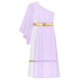thumbnail image 6 of Jhaoyu Lyrical Dance Dress for Girls One Shoulder Ruffles Greek Nymph Toga Gown Lavender 6, 6 of 7