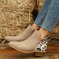 thumbnail image 4 of Mepaouo Sock Ankle Boots for Women Leopard Print Heel Chelsea Slip on Walking Short Booties, 4 of 9