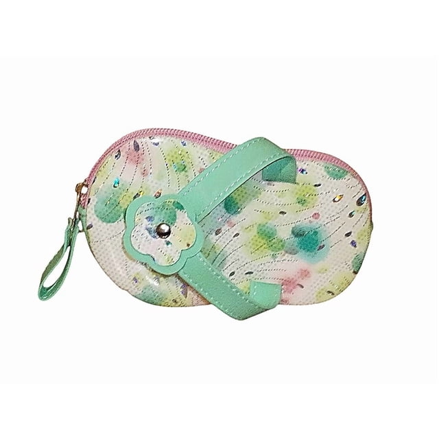 Monedero de CHANCLITA, Diseño con forma de Ropa: SANDALIA, CHANCLETA, SAYONARA, con arreglos florales, Moda Kawaii, Novedoso y Encantador
