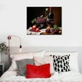 thumbnail image 4 of COMIO Kitchen Canvas Wall Art Black and Red Wine Painting Framed Artwork Wine Cup Bottle and Grapes Picture Prints for Dining Room Kitchen Restaurant Wall Decor, 4 of 4
