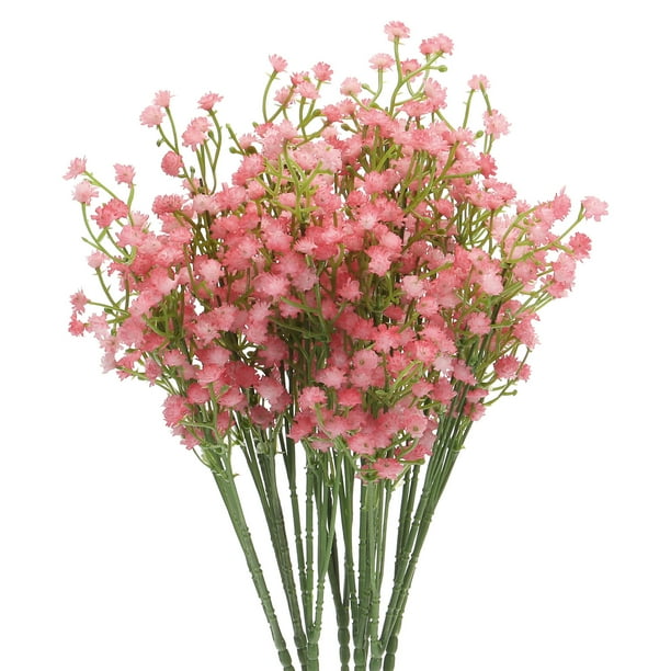Flores Artificiales de Aliento de Chico Unique Bargains Rosa 3 Ramas 8uds Real Toque