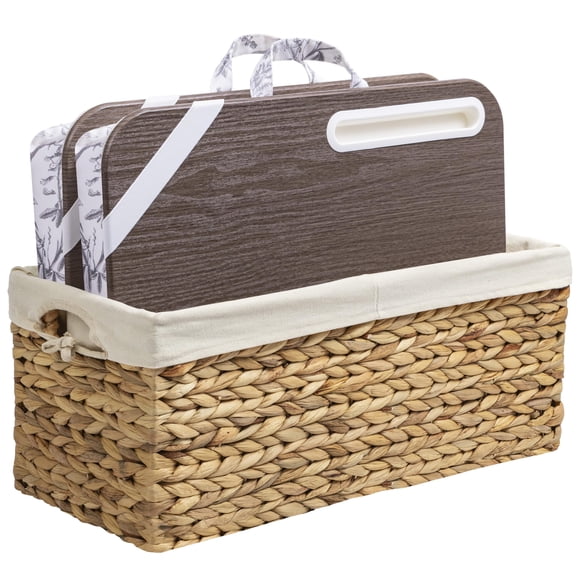 LAPGEAR Bureau Portable de Designer Lot de 2 avec Panier de Rangement, Emplacement pour Téléphone et Tablette pour Appareil – Colibri Toile – Convient aux Ordinateurs Portables jusqu'à 15,6 Pouces – St