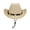 Beige, variant on Vintage Western Cowboy Straw Hat for Men Women Curved Brim with Windproof Lanyard, Summer Outdoor Sun Cap for Beach Vacation