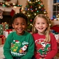 thumbnail image 2 of DDSOL Toddler Christmas Sweatshirt Santa Dinosaur Graphic Long Sleeves Top Red 4T, 2 of 6