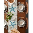 thumbnail image 3 of Table Runner 48 Inches Long for Kitchen Dining, Teal Starfish Coastal Dresser Scarf Farmhouse, Dining Table Decorations for Wedding/Parties, Summer Beach Nautical Retro 13 x 48 In, 3 of 8