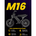 thumbnail image 3 of MACFOX M16 Teen Electric Bike, 500W Motor, 20 MPH Top Speed, 25-Mile Range, 16"x4.0" Fat Tires, Removable 48V/10.4Ah Battery, Fits Riders 4'2" to 5'0", 3 of 9