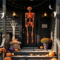 thumbnail image 5 of 5.5ft Life-Size Poseable Halloween Skeleton with Pumpkin Head, Orange Full-Body Realistic Decor with Movable Joints for Indoor & Outdoor Scary Display, 5 of 10