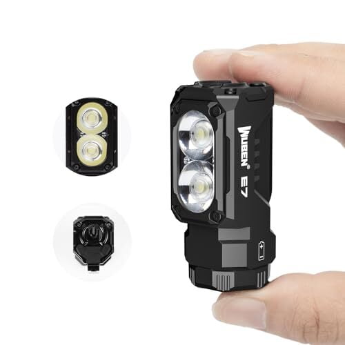 WUBEN E7 1800 Lumen Rechargeable Mini Flashlight with Magnet - Super Bright 6 M